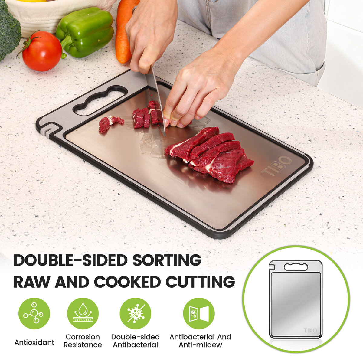 TIBO Titanium Cutting Board in action — demo view 4