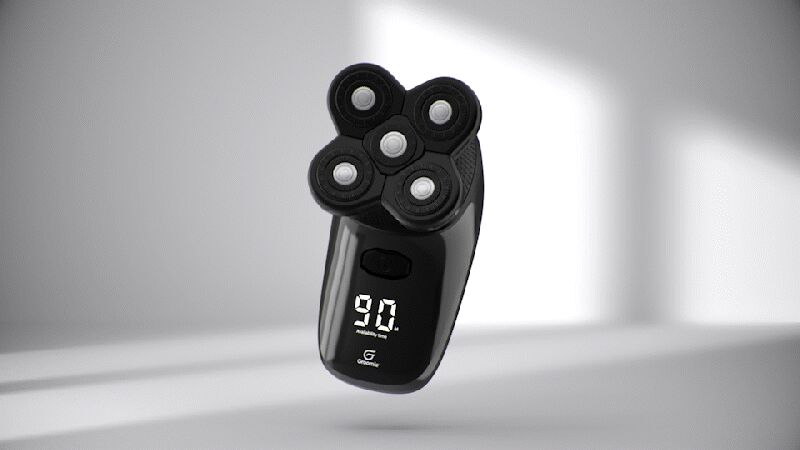 BaldiePro five circular blade heads showing independent floating movement for scalp contouring