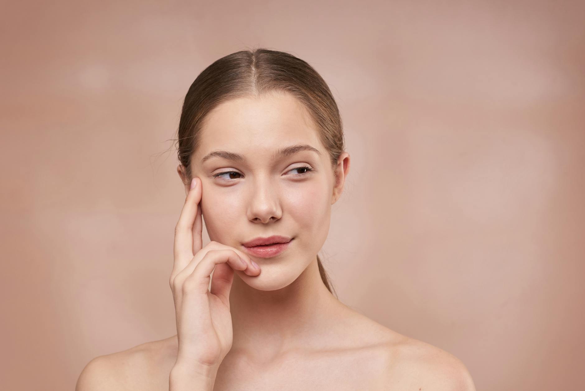 Smooth Skin After Facial Hair Removal Treatment Woman with smooth, clear skin - result of effective facial hair removal