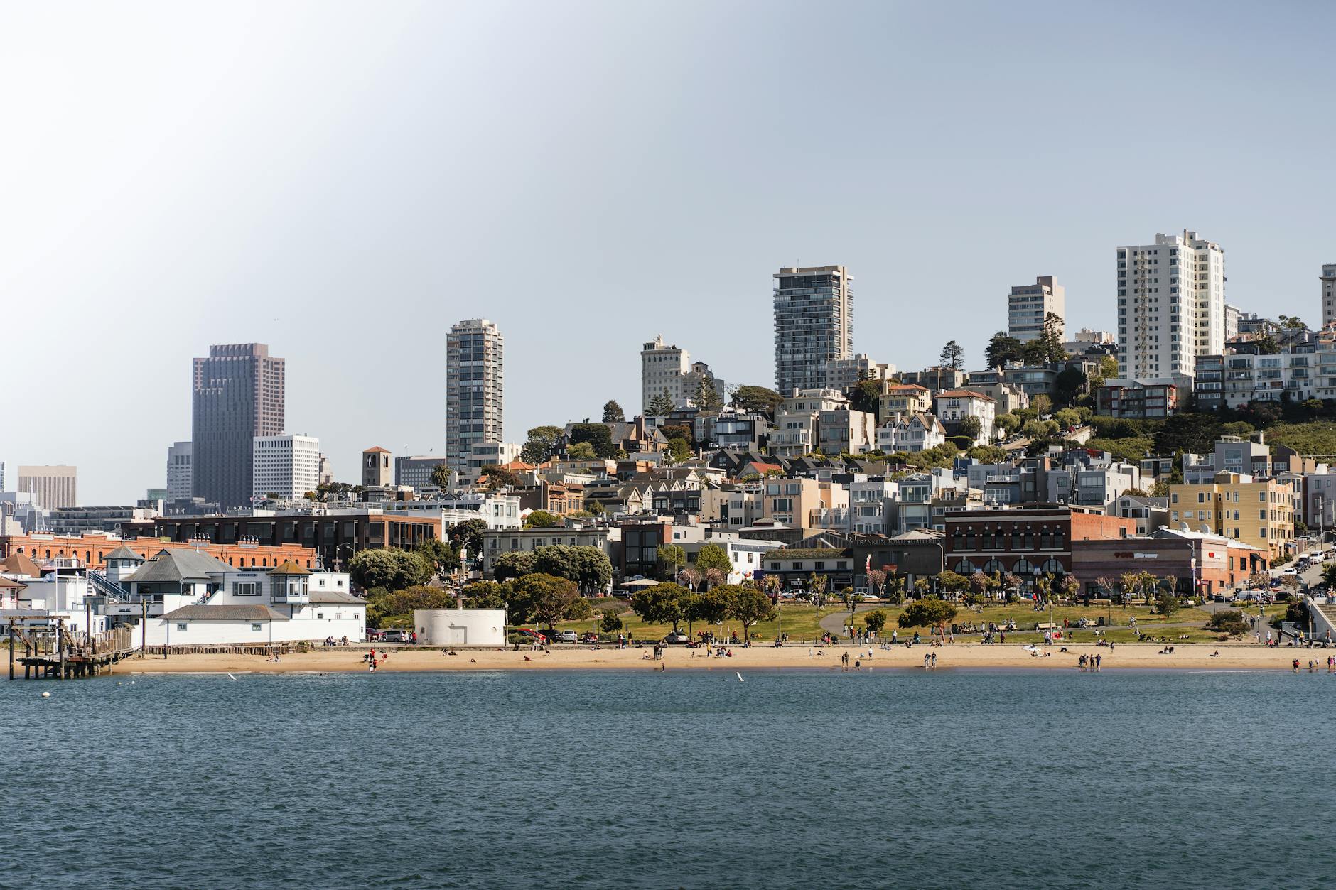 San Francisco Home of Golden State Warriors Chase Center San Francisco coastal skyline — the city where the Golden State Warriors now play at Chase Center