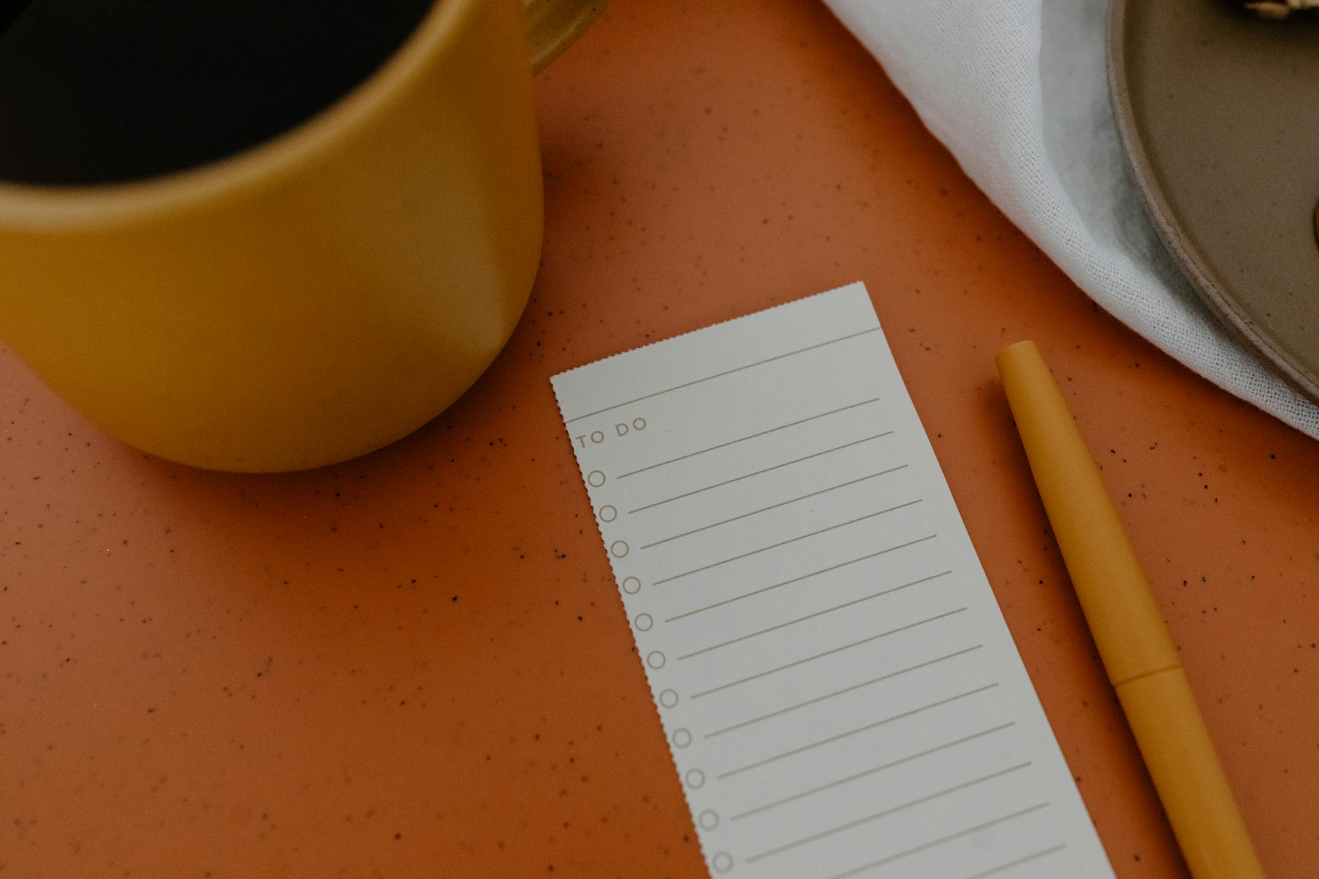 Planning checklist and notepad for emergency preparedness at home