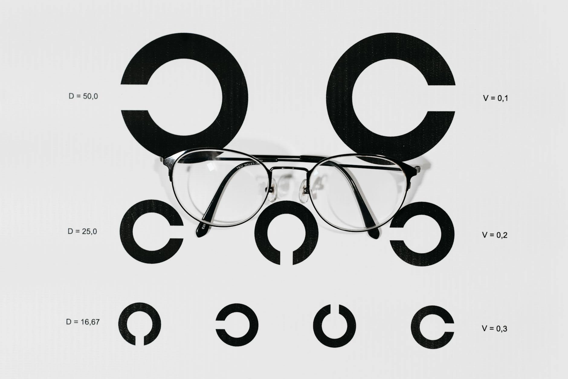 Clean Eyeglasses and Vision Care 2026 Eyeglasses resting on a Snellen eye chart — a reminder that clear, clean lenses are essential for accurate vision