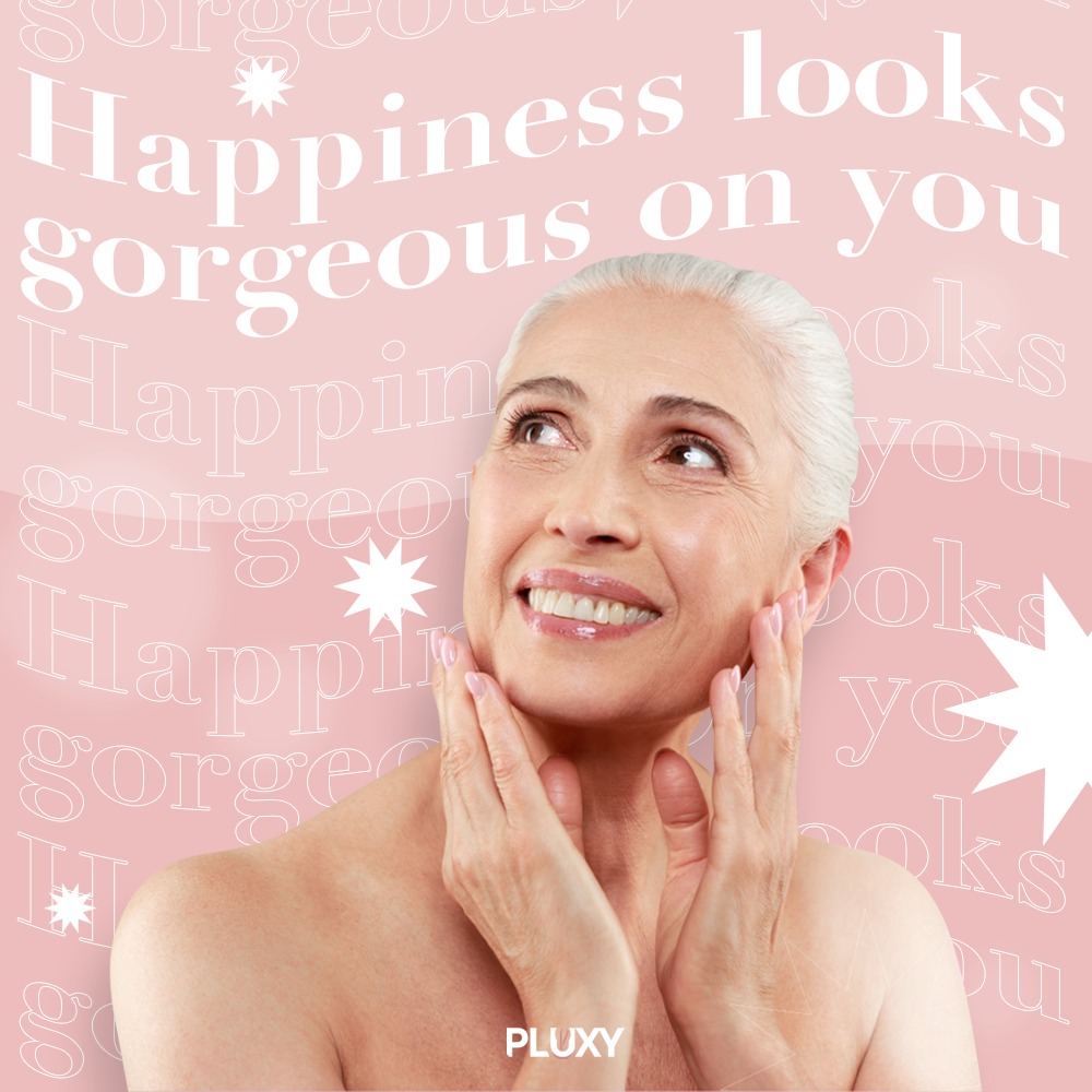 Woman reacting with surprise to Pluxy facial epilator results