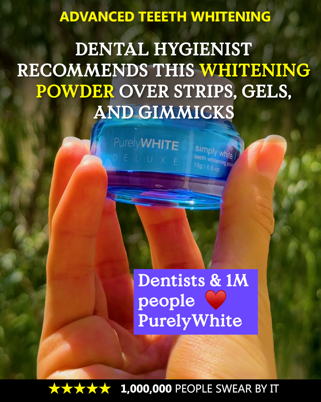 Purely White Deluxe Dental Hygienist Endorsement 2026 Dental hygienist recommending Purely White Deluxe whitening powder over strips and gels