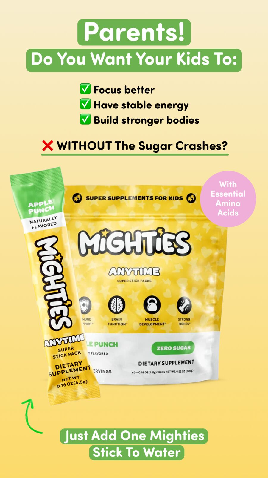Mighties Anytime Drink — Five Prepared Servings 2026 Five prepared Mighties Anytime Drinks with strawberry and citrus garnish on wooden board