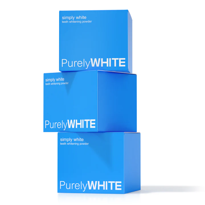 Purely White Deluxe Packaging 2026 Three Purely White Deluxe product boxes showing clean branding and packaging design