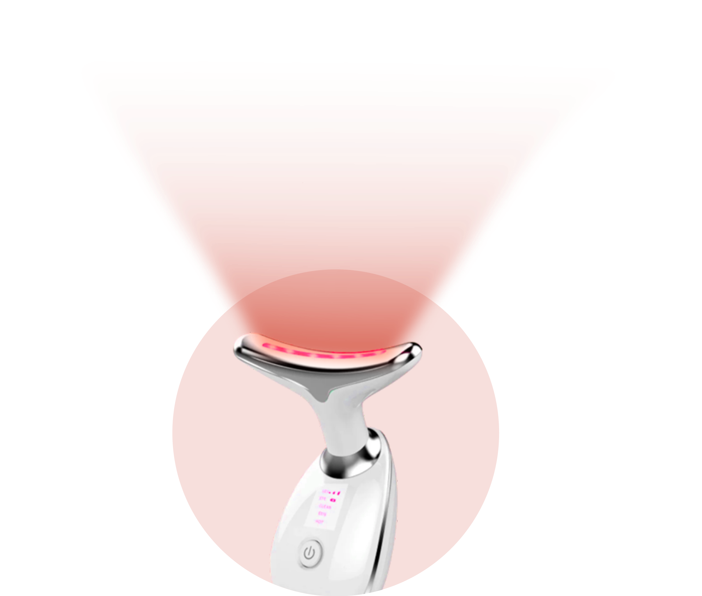Renewa EyeLift feature callout showing red light therapy and EMS microcurrent technology