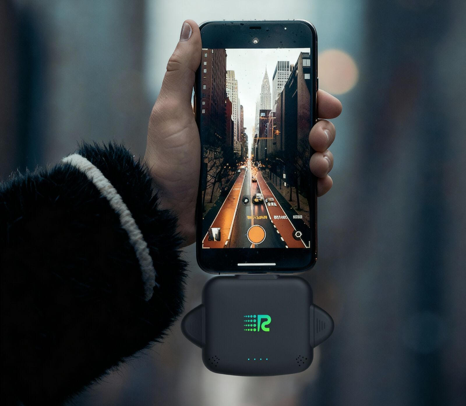 Rush Charge 3-in-1 portable charger with built-in Lightning, USB-C, and Micro-USB tips