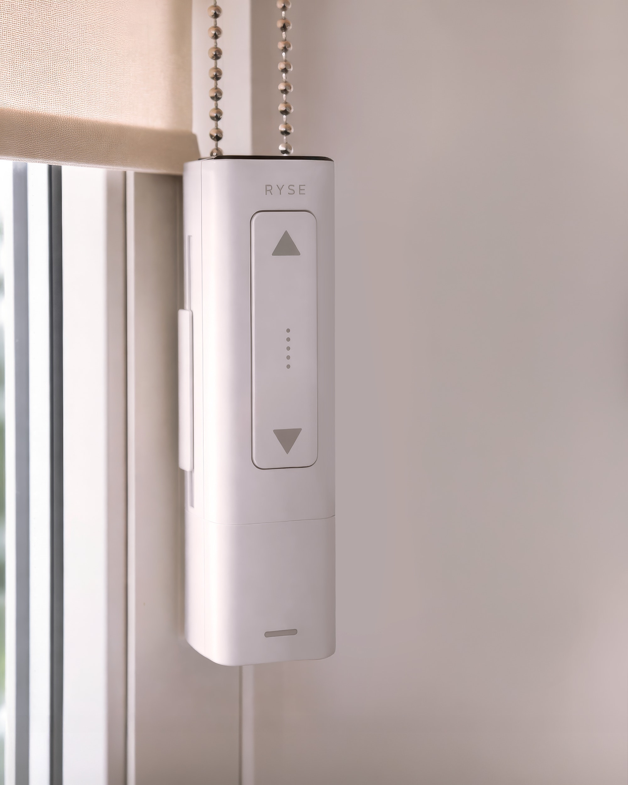 RYSE SmartShade app showing schedule controls and shade positioning on smartphone