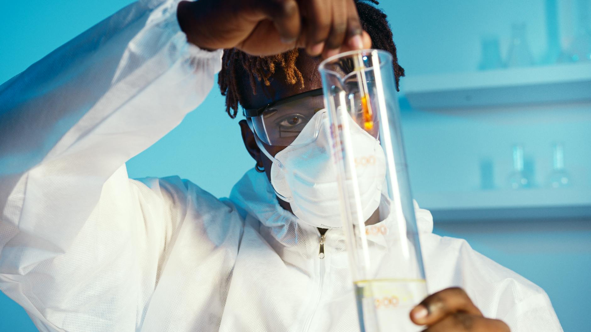 Laboratory Fragrance Safety Testing 2026 Scientist in a laboratory examining chemical samples related to fragrance safety testing
