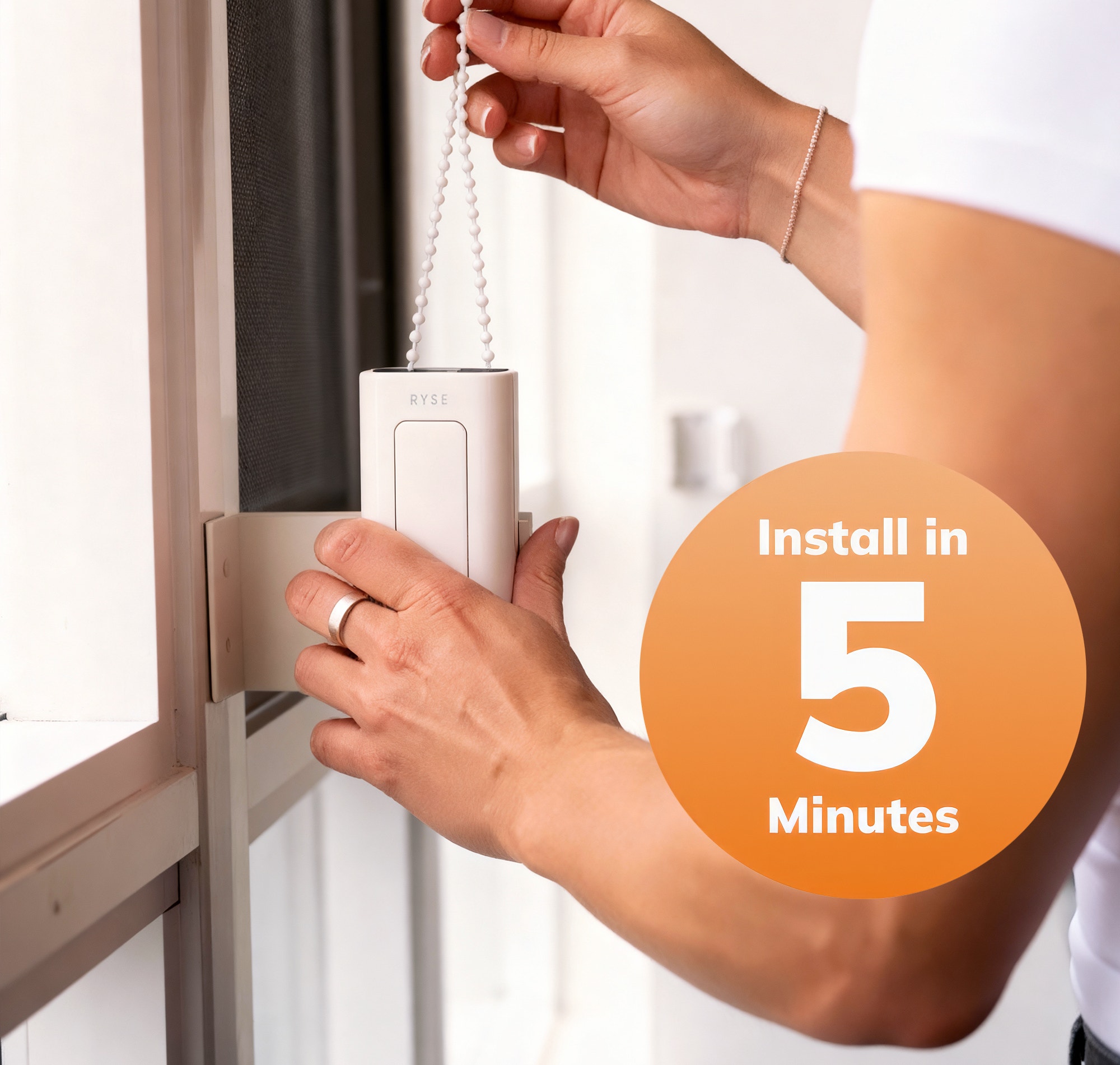 RYSE SmartShade — 5-Minute Snap-On Installation 2026 RYSE SmartShade 5-minute installation demonstration on a roller shade