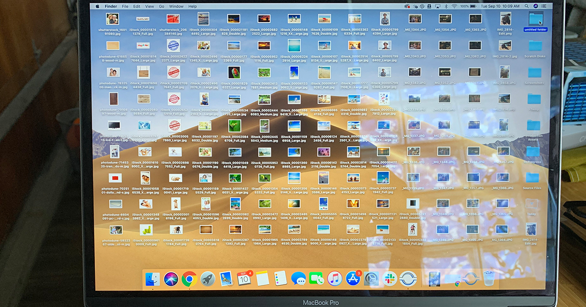 ThePhotoStick Before and After Desktop Organization Comparison Split-screen before and after desktop comparison showing photo organization with ThePhotoStick