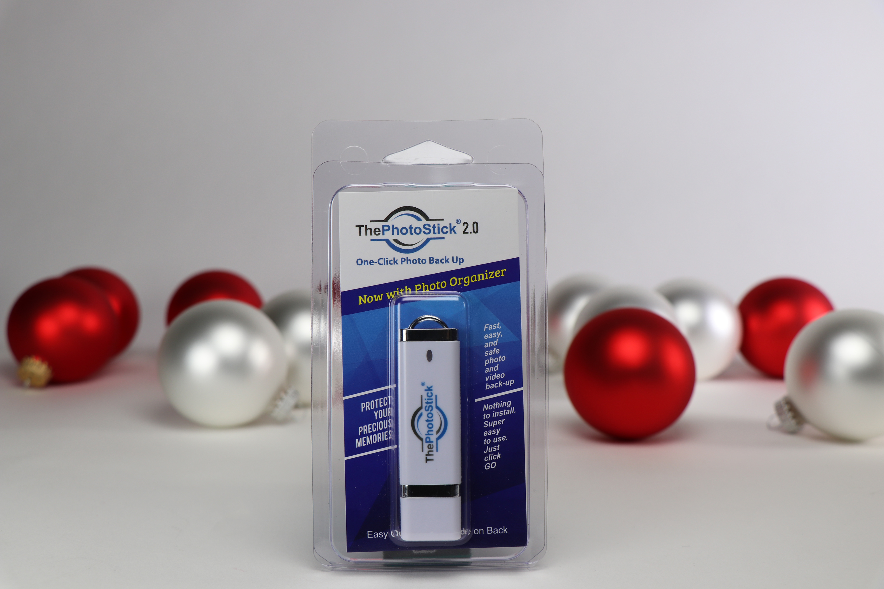 ThePhotoStick USB Device 2026 ThePhotoStick USB device shown with easy-to-use labeling