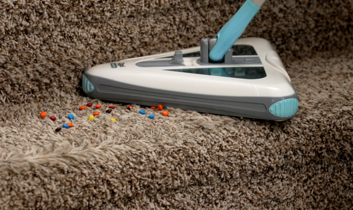Zippi Sweeper being used on hardwood floor during 30-day test review